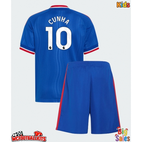 Manchester United Matheus Cunha #10 Replica Away Stadium Kit for Kids 2026-27 Short Sleeve (+ pants)